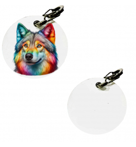 Médaille Colorfull Chien loup