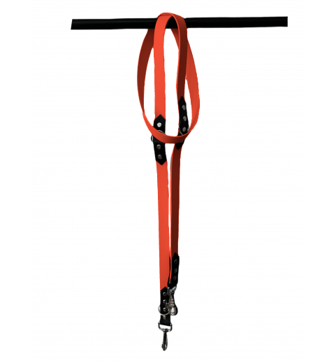 Laisse 3 positions orange fluo et noir