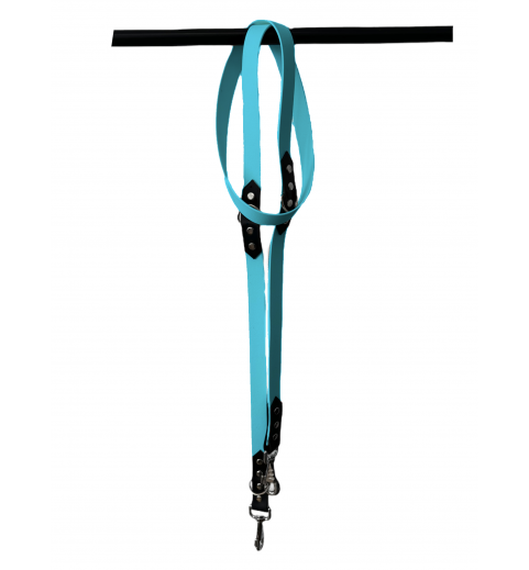 Laisse 3 positions bleu clair et noir