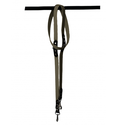 Laisse 3 positions vert olive et noir